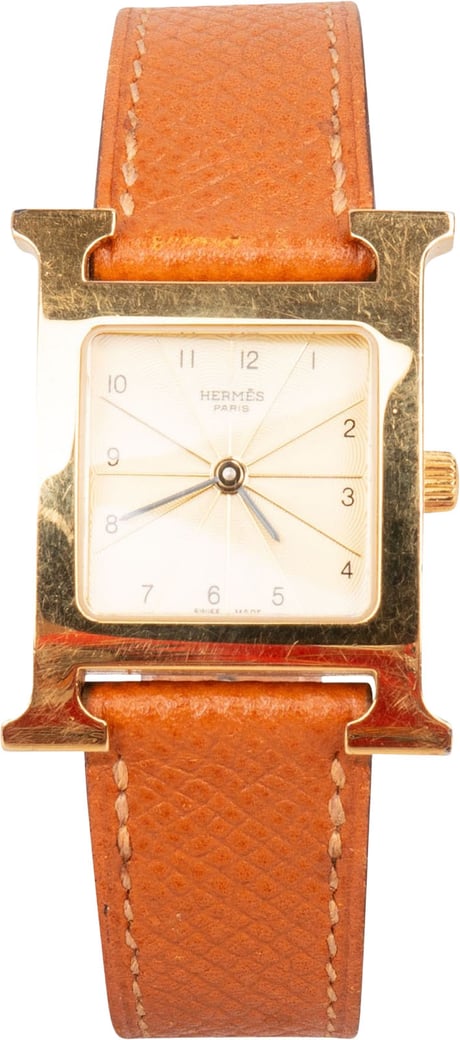 Hermès Gold Tone Heure H HH1.201 Women Watch