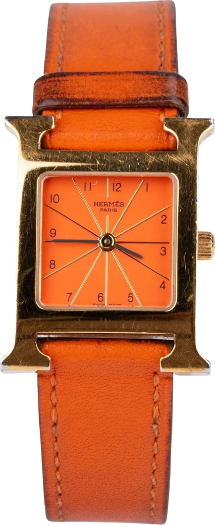 Hermès Gold Tone Heure H HH1.201 Women Watch