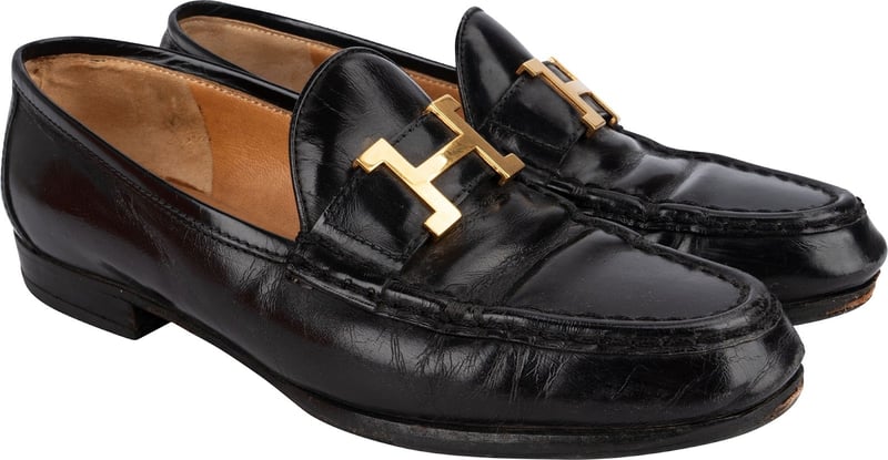 Hermès Brown Grained Leather Paris Mokassins Loafers (36,5)