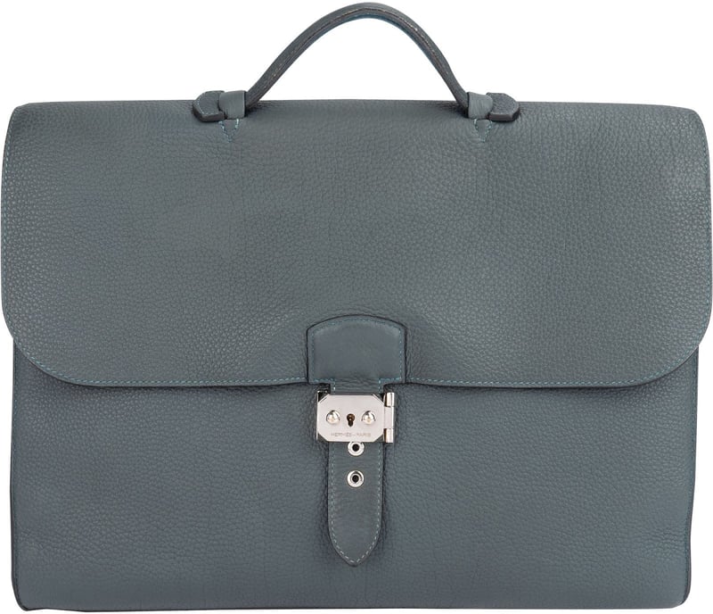 Hermès Gris Togo Leather Sac à Dépêches Business Handbag