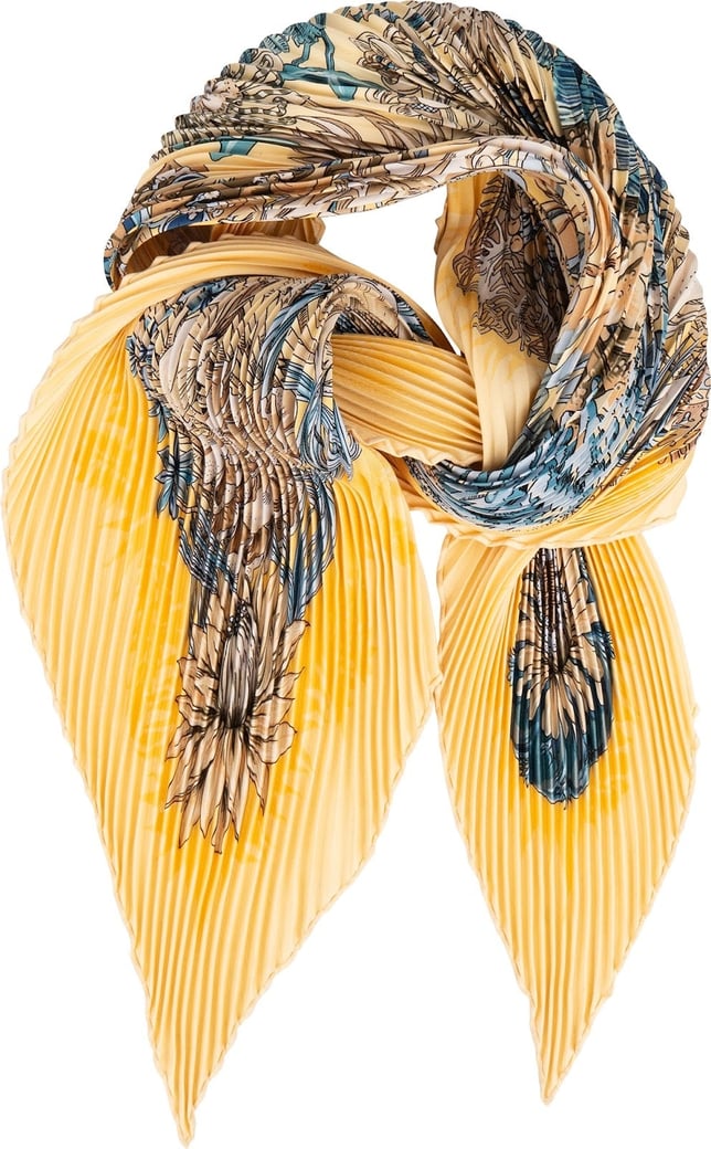 Hermès Les Pivoines Plissé Tuch Scarf