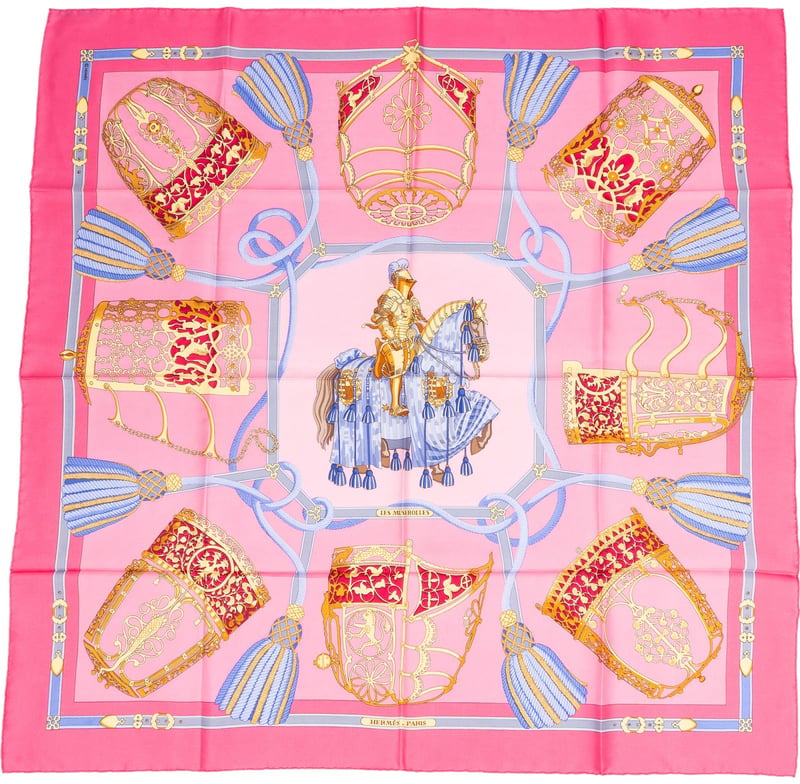 Hermès Les Muserolles Silk Carre 90 Scarf Tuch