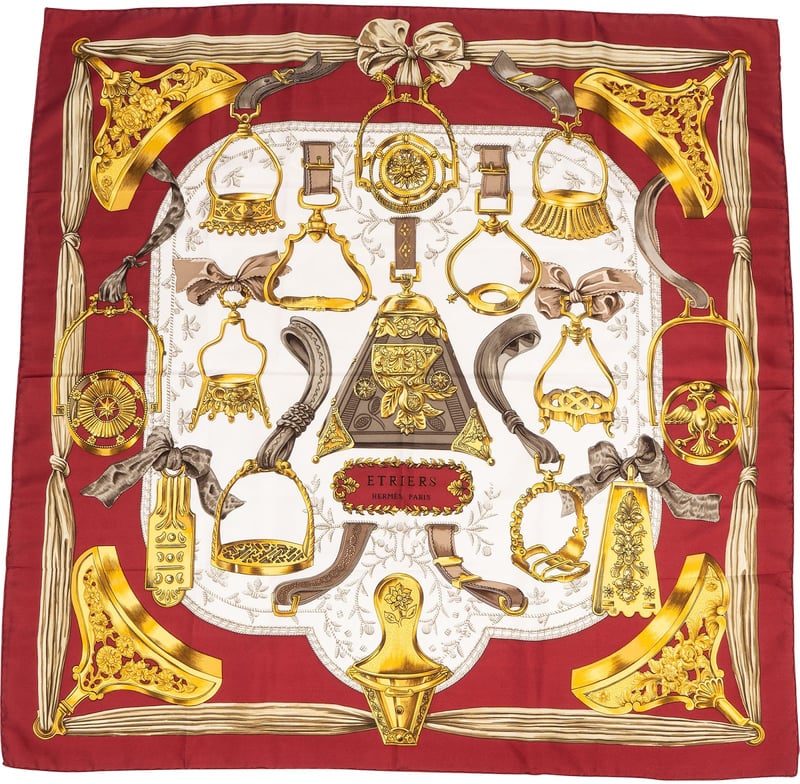 Hermès Etriers Silk 90 Scarf Tuch