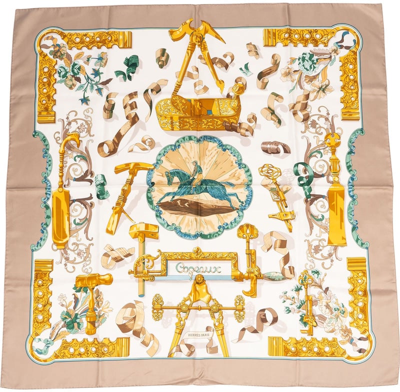 Hermès Copeaux Silk 90 Scarf Tuch