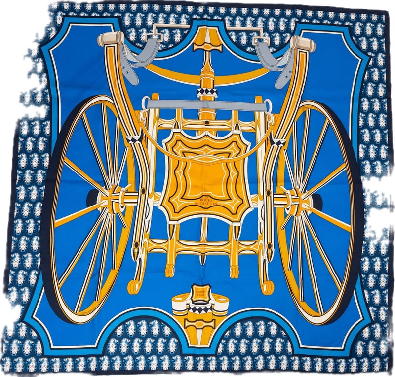 Hermès Silk Les Roues de Phaeton Carre 90 Tuch Scarf