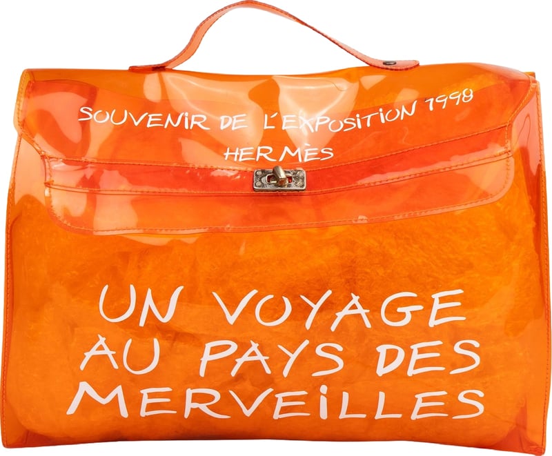 Hermès Transparent Vinyl Souvenir de l'Exposition 1998 Kelly 40 Handbag