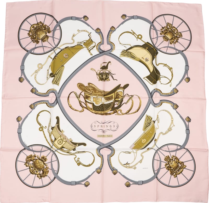 Hermès Springs Silk  90 Scarf Tuch