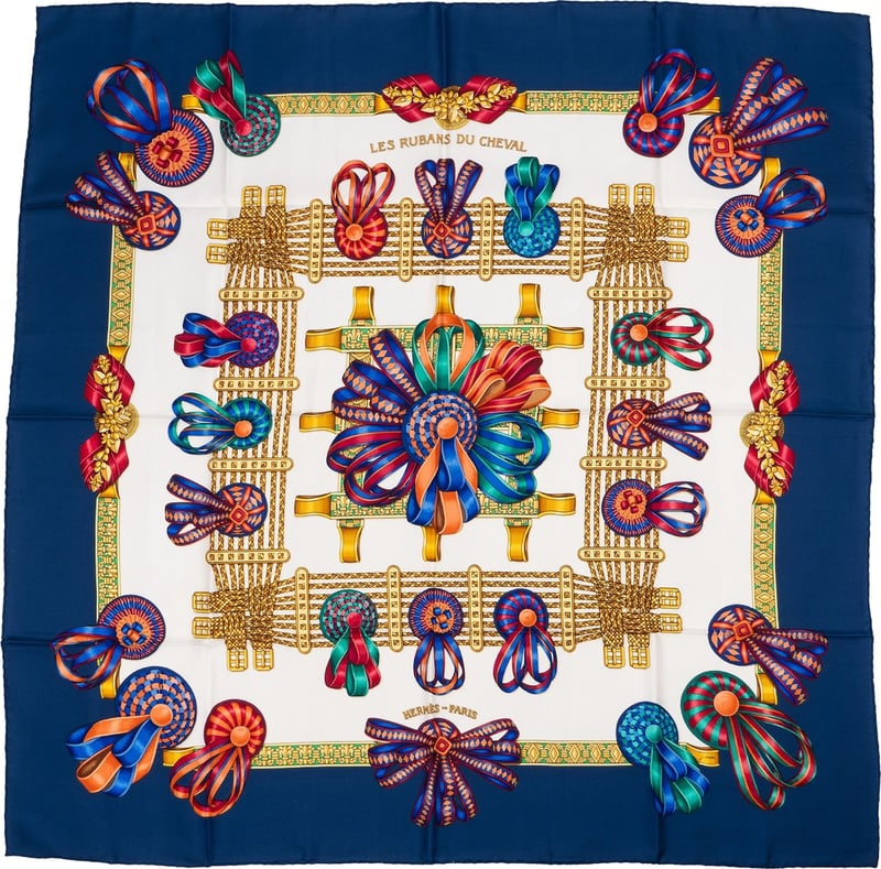 Hermès Les Rubans Du Cheval Silk 90 Scarf Tuch