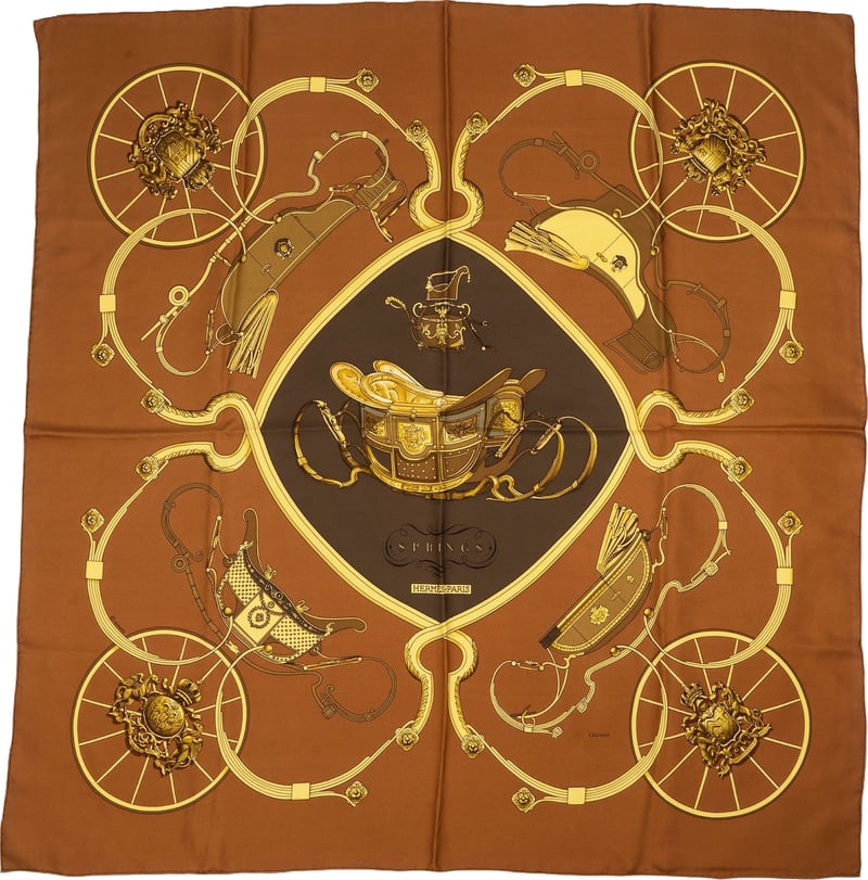 Hermès Springs Silk Carre 90 Scarf Tuch