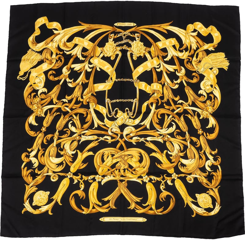 Hermès Le Mors 'A La Conetable' Silk Carre 90 Scarf Tuch