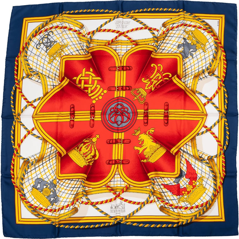 Hermès Grande Tenue Silk Carre 90 Scarf Tuch