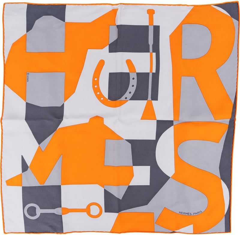 Hermès H en Biais Silk 40 Scarf Tuch