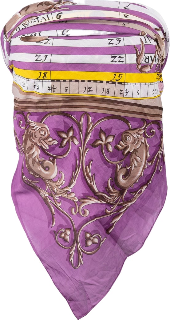 Hermès Purple Astrologie Dies et Hore Cotton Carre 140 Tuch Scarf