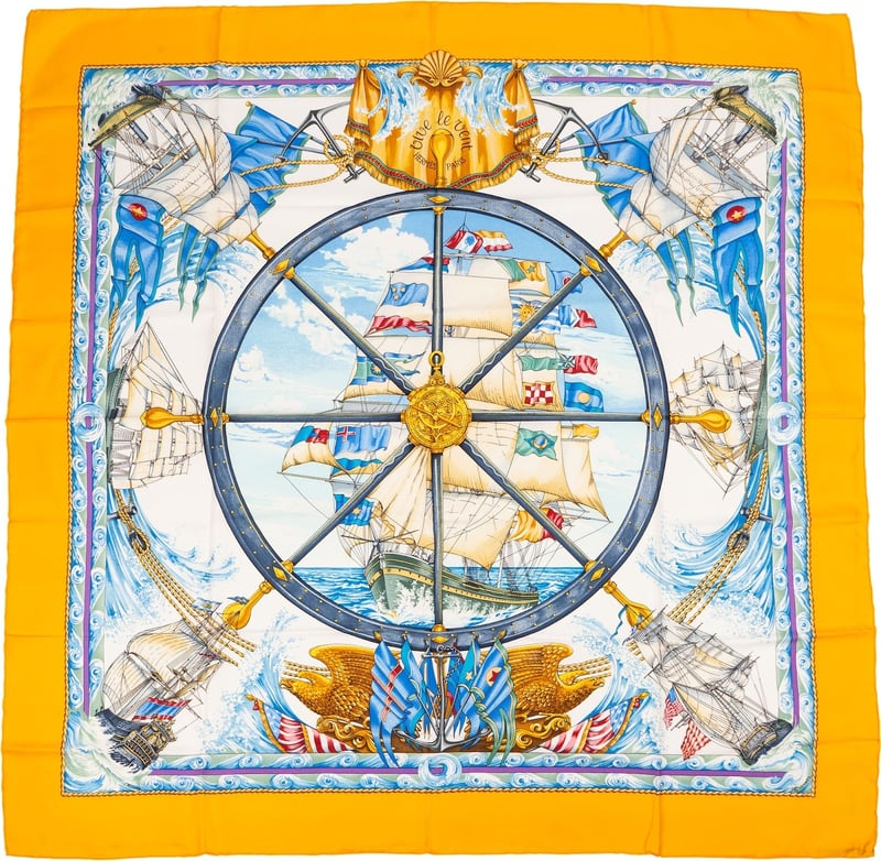 Hermès Vive le Vent Silk Carre 90 Scarf Tuch