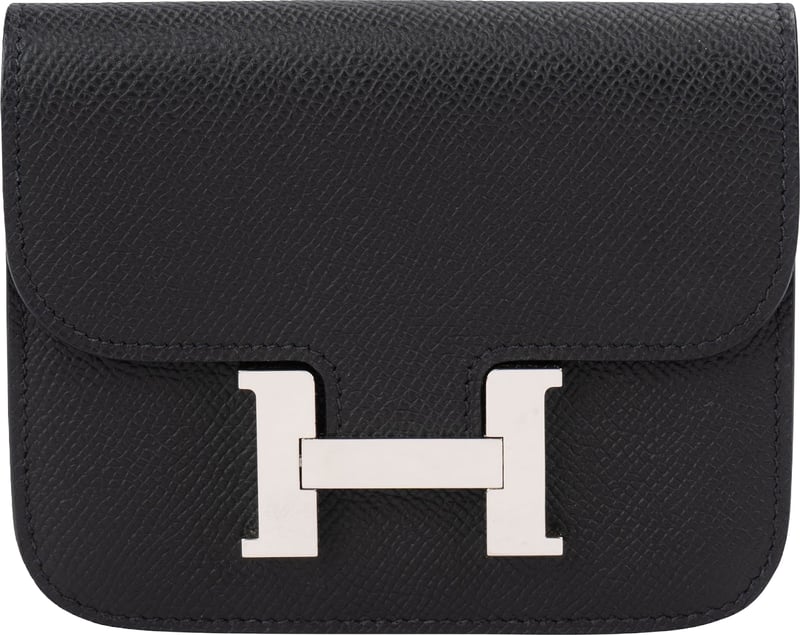 Hermès Black Epsom Constance Compact Wallet