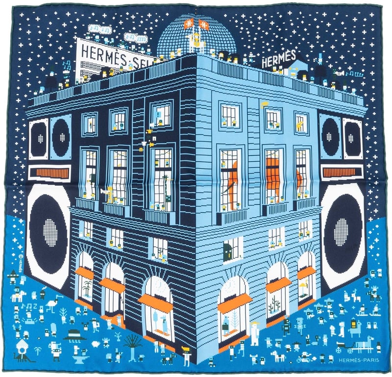 Hermès Faubourg Party Silk 45 Scarf Tuch