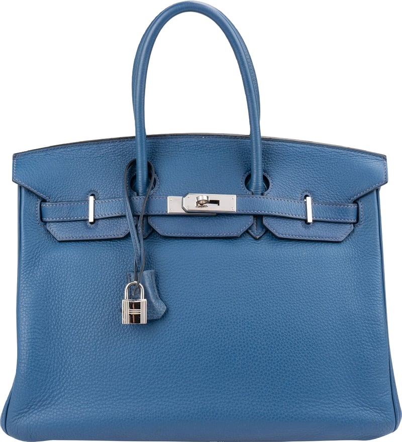 Hermès Togo Leather Blue Brighton Palladium Birkin 35 Handbag