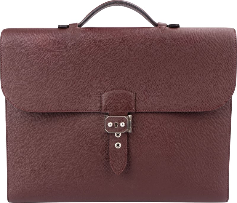Hermès Rouge H Epsom Leather Sac à Dépêches 38 Handbag