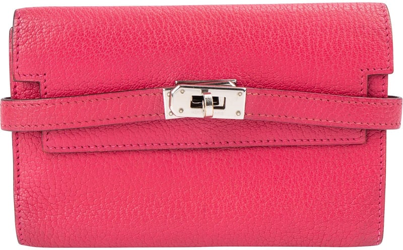 Hermès Pink Togo Leather Kelly 15 Wallet