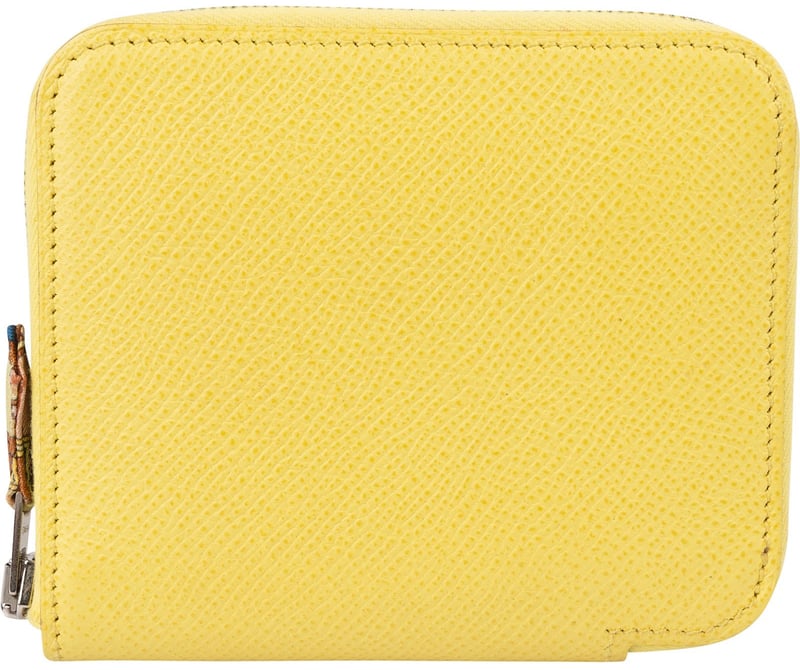 Hermès Yellow Epsom Leather Silk'in Azap Compact Wallet