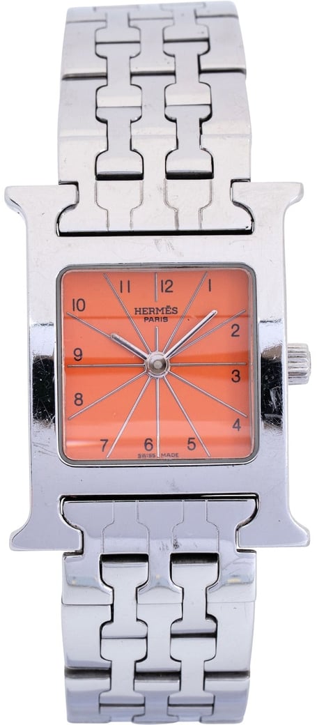 Hermès Silver Tone Orange H Heure H HH.210 Women Watch