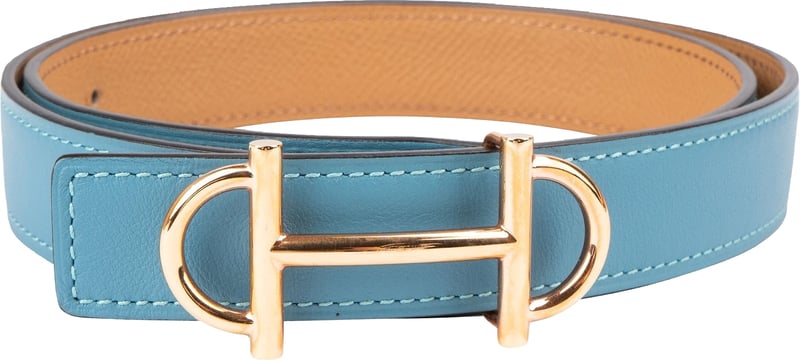 Hermès Multicolor Leather 2023 Gamma H Reversible Belt (70)