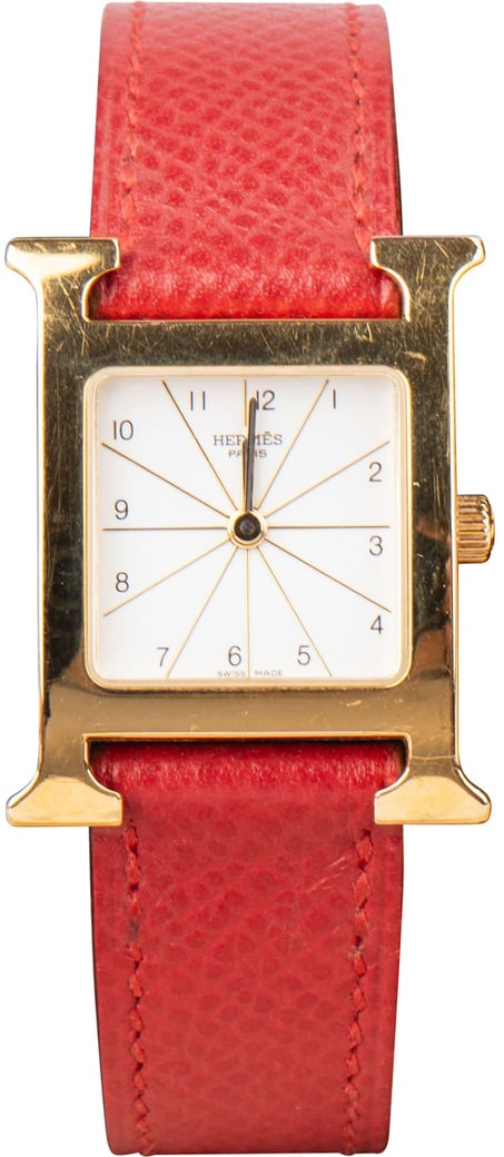 Hermès Gold Tone Heure H HH1.201 Women Watch