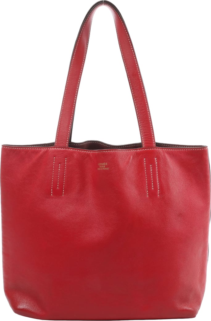 Hermès Double Sense 28 Veau Sikkim Shoulder Bag in Red Rosewood x Rouge Ash □O: 2011