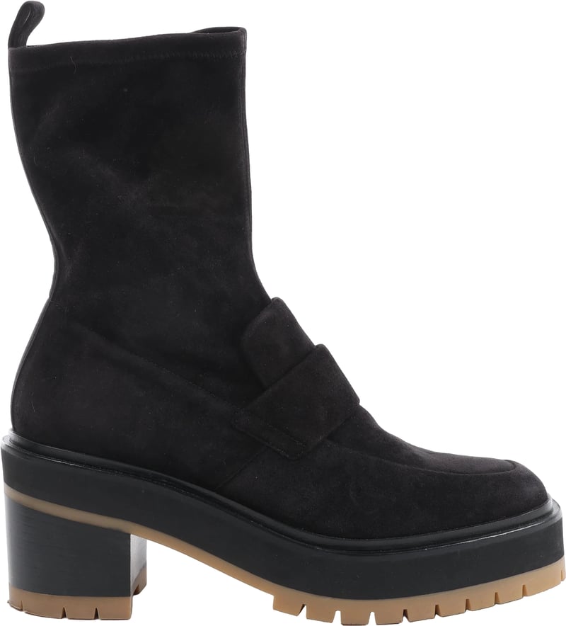 Hermès Florence Suede Boots in Black 222045Z, Size EU 37