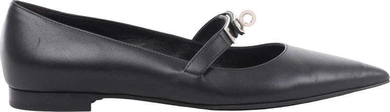 Hermès Kelly 25SS Leather Ballet Flat in Black 251002Z, Size EU 36