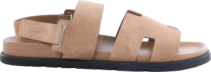 Hermès Genius Suede Sandals in Brown 191383Z, Size EU 45