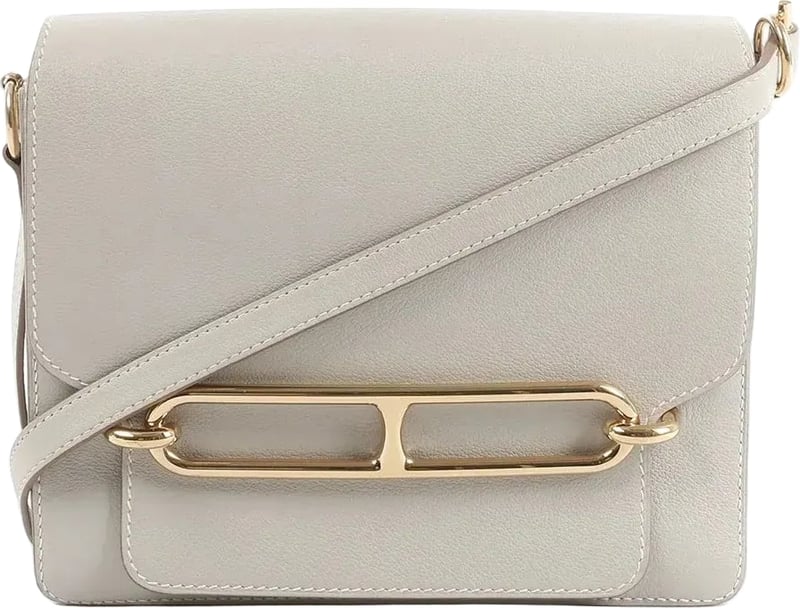 Hermes Sac Roulis 23 Evercolor Crossbody Bag in Pearl Gray C: 2018