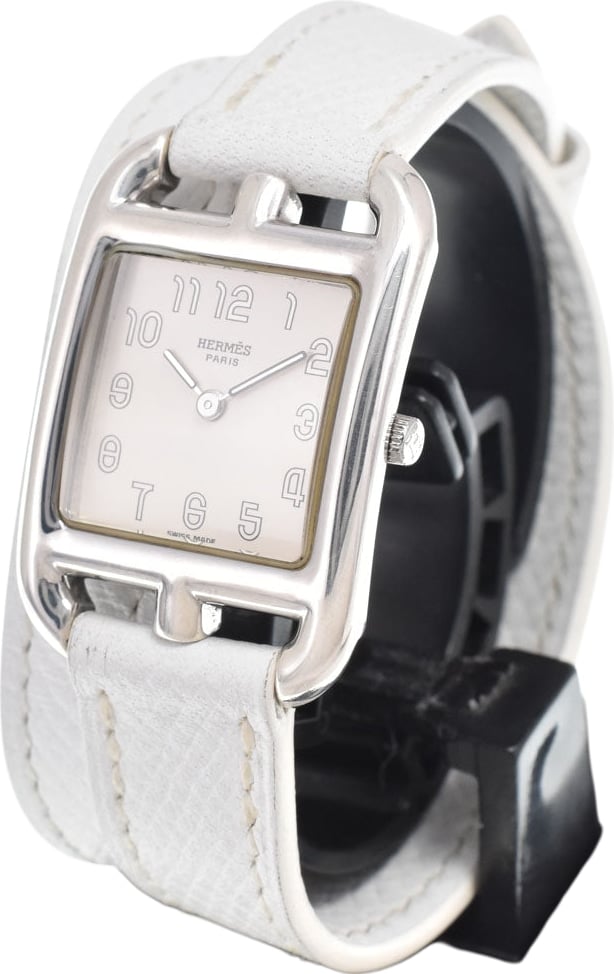 Hermes Cape Cod Quartz Stainless Steel and Leather 23