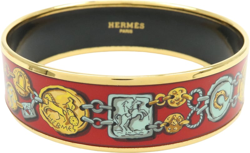 Hermes Bangle Printed Enamel Wide