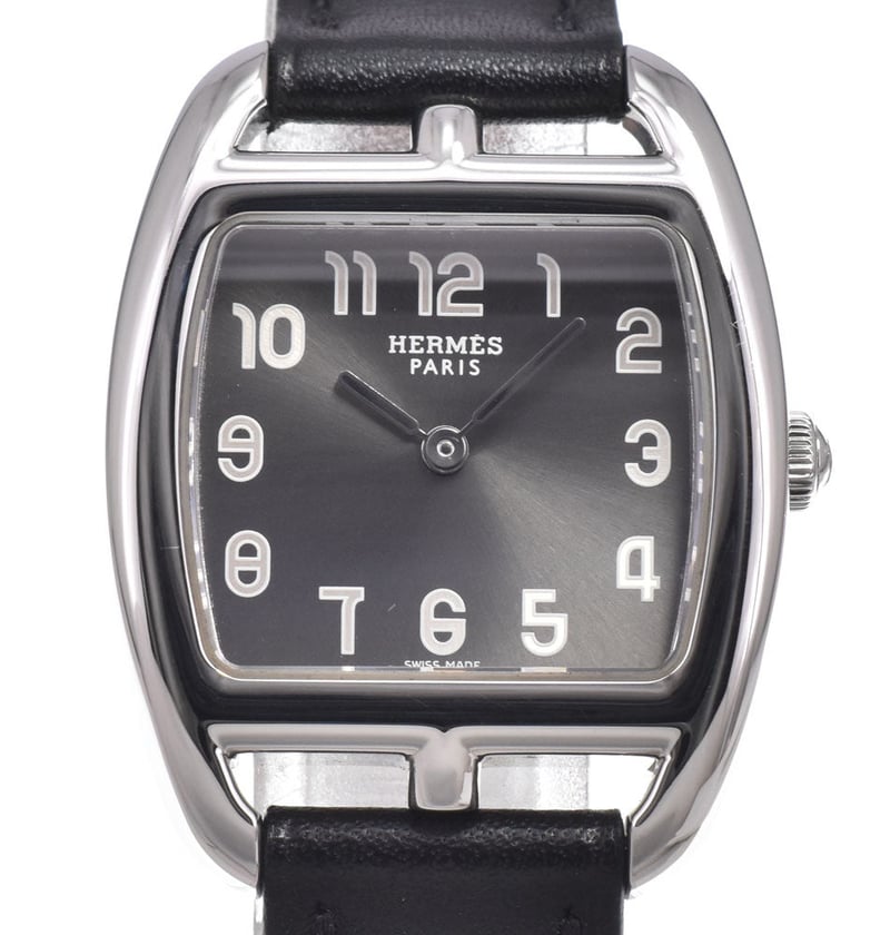 Hermes Cape Cod Quartz Stainless Steel and Leather 29