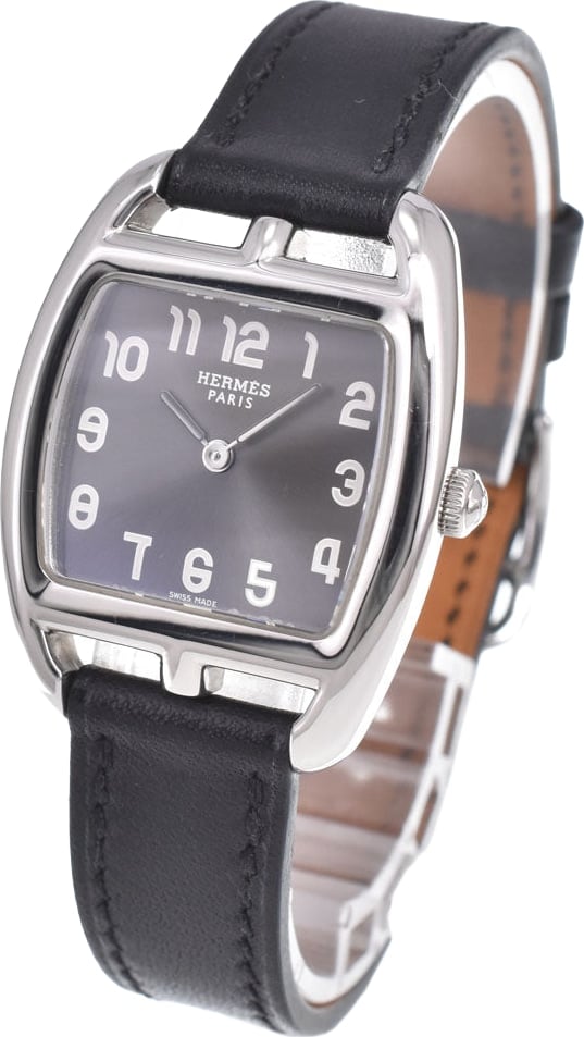 Hermes Cape Cod Quartz Stainless Steel and Leather 29