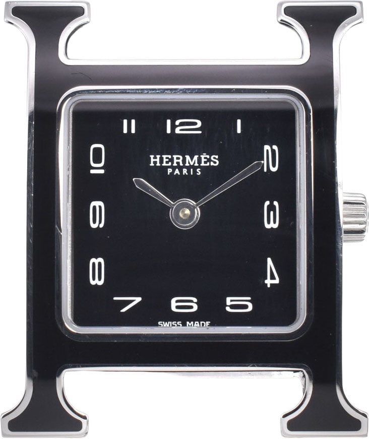 Hermes Heure H Quartz Plated Metal and Leather 21