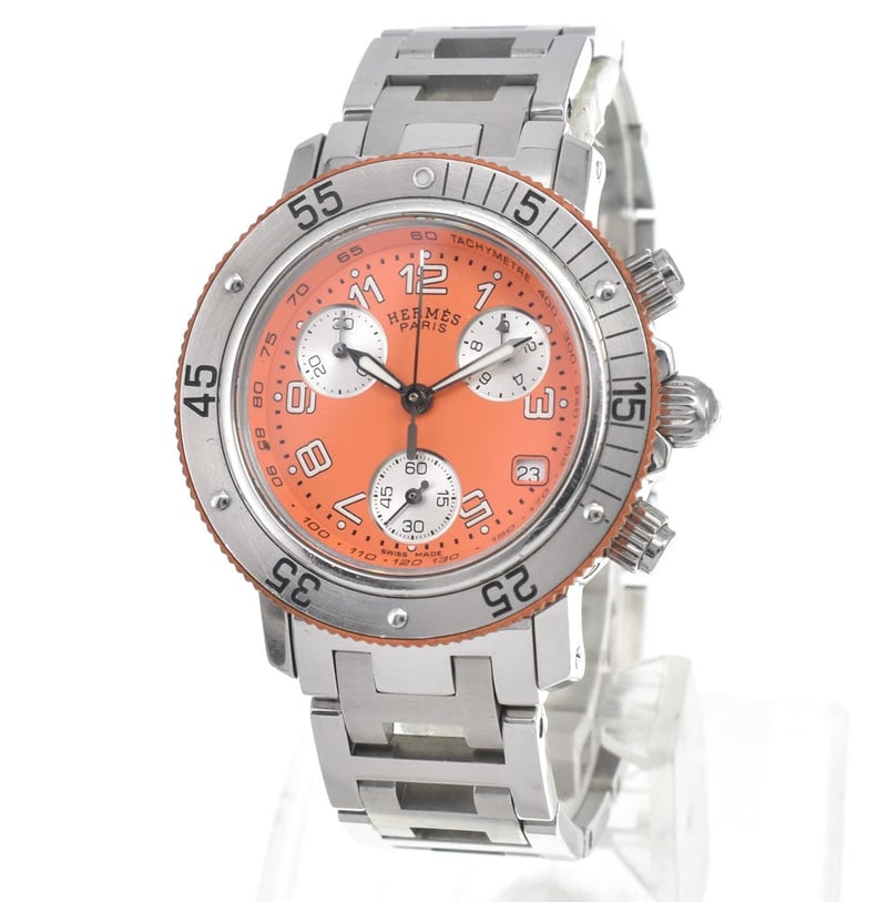 Hermes Clipper Diver Chronograph Quartz Stainless Steel and Rubber 33