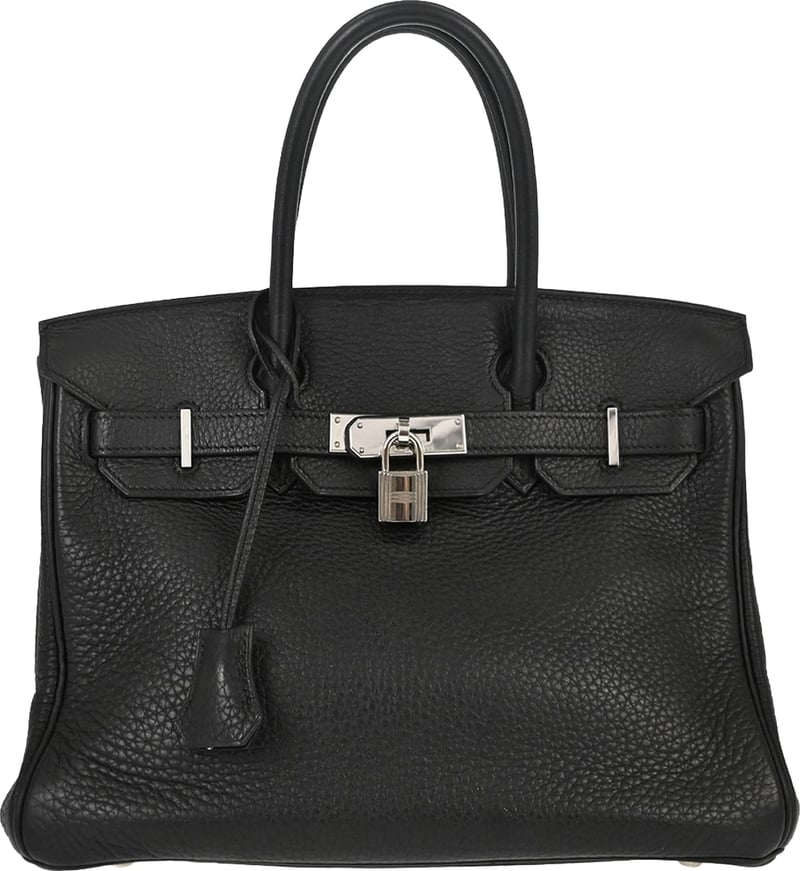 Hermes Birkin Black Clemence with Palladium Hardware 30