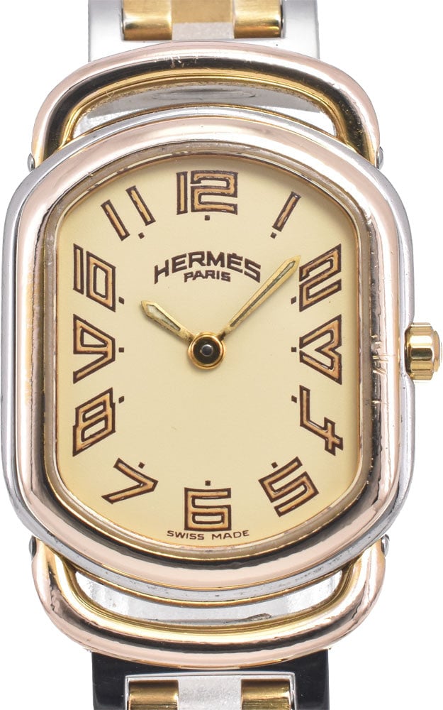 Hermes Rallye Quartz Stainless Steel and Plated Metal 20