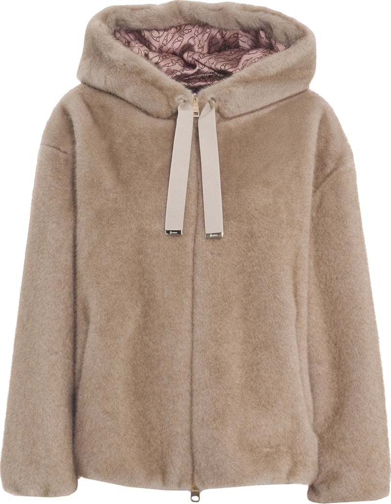 Faux fur hooded jacket