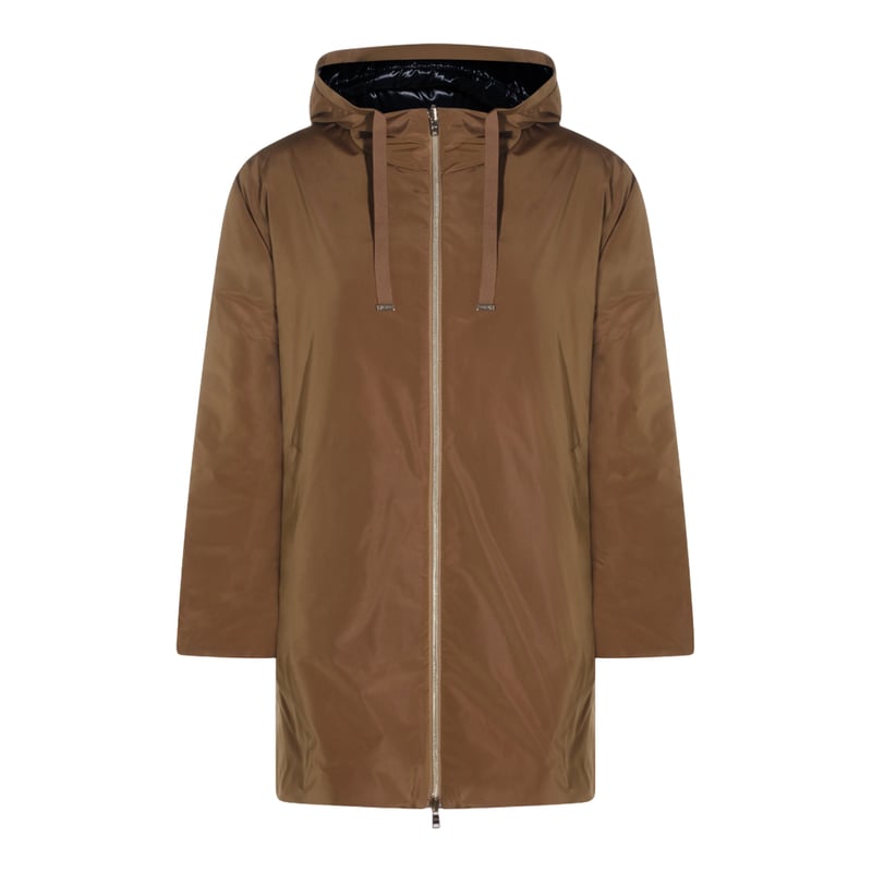 Knee-Length Matte-Finish Coat with Structured Silhouette