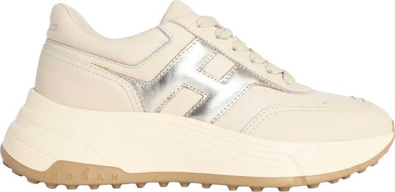Platform Sneakers with Metallic H Detail