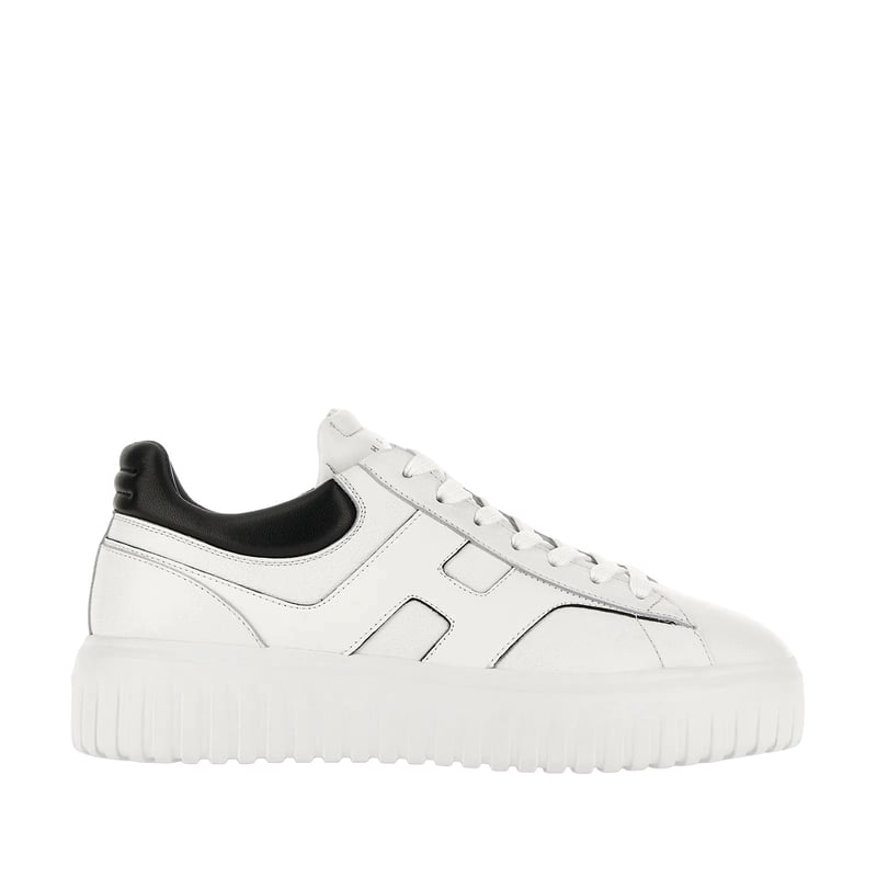 White Leather Sneakers with Embossed Design