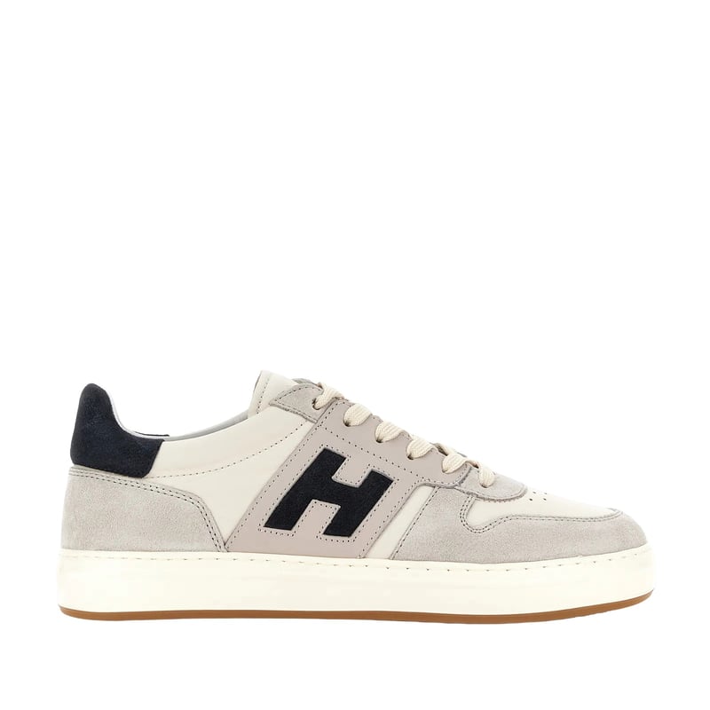 H-Tv Mutton Calfskin Panel Sneakers