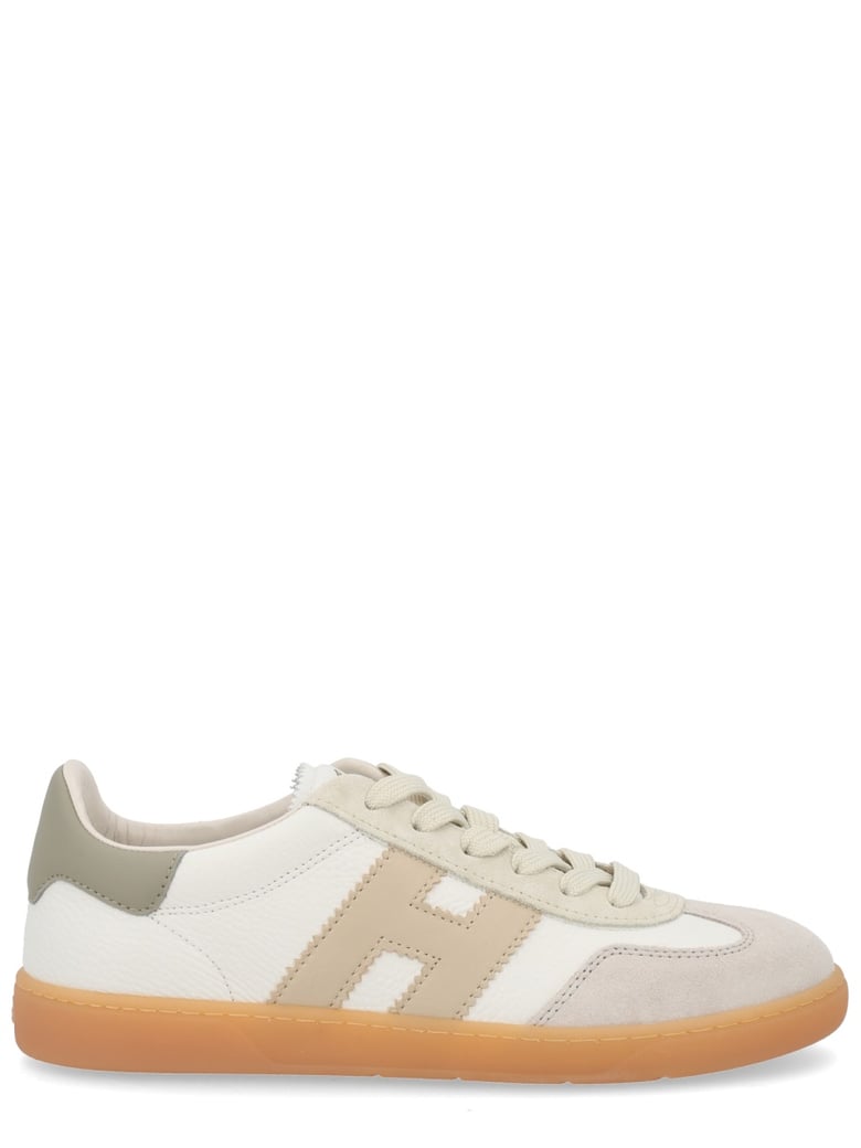 Beige Cool Side Stitched Logo Sneakers