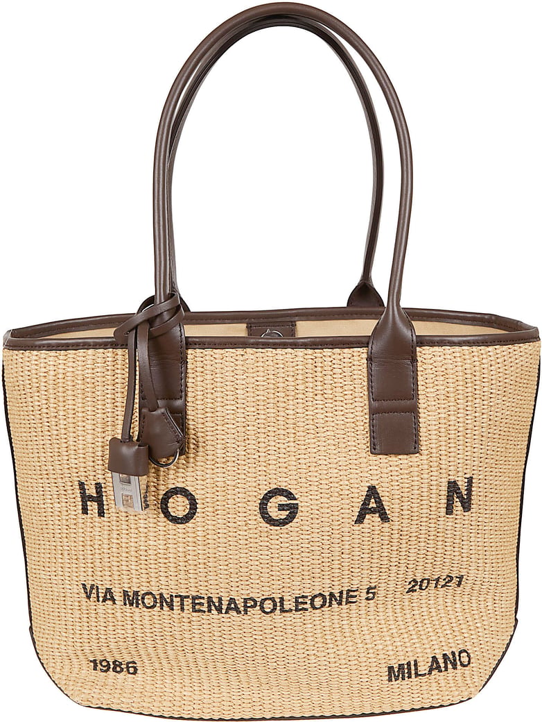 HOGAN ADDRESS SHOPPING PICCOLA TESS RAFIA