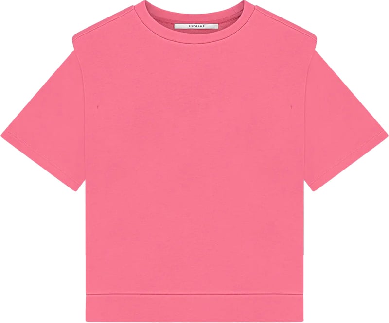 Short sleeves sweater with should