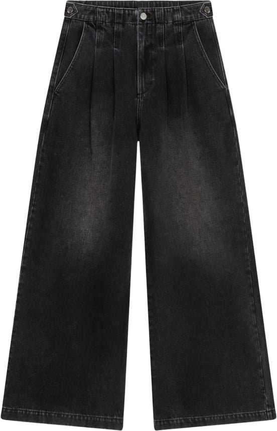 jeans tailored pleat black washed
