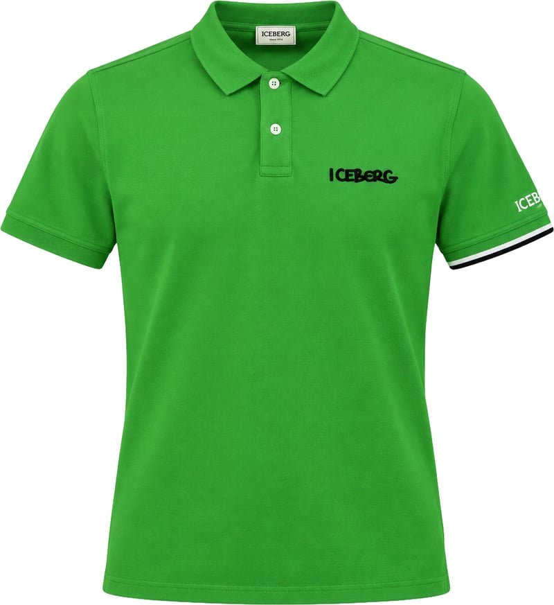 Iceberg Green Cotton Men Polo Shirt